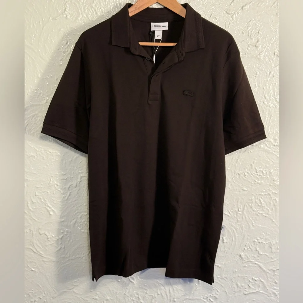 Lacoste Chocolate Polo Shirt Classic Design - Picture 1 of 3